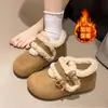 Zapatos cálidos Birkenstock para mujer 2026, estilo velcro, forro de felpa grueso, de moda para invierno, talla 34, zapatos peludos