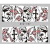 Cross-border Hot nail Art Marca d'água Adesivos ins Halloween Crânio Maple Leaf Russo unha Adesivos Atacado