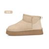 Botas de Neve com Solado Grosso para o Inverno, Quentes, Forradas com Lã, Impermeáveis, Antiderrapantes, de Cano Médio, Sapatos Grandes de Algodão, Botas de Algodão Femininas para Clima Frio no Nordeste