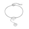 Pulsera de Perlas Barrocas Sencilla Estilo Coreano Opk Jewelry Moda Versátil Estilo Pequeño Fragante Brillo Acero de Titanio Joyería de Corazón