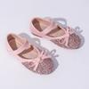 Comercio Exterior 2026 Primavera y Otoño Nuevo Estilo Zapatos de Princesa de Cuero para Niñas con Pedrería, Zapatos de Baile para Niños Pequeños Estilo Coreano, Zapatos de Salón