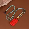 Collar Colgante de Cuerda Exquisita de Cinabrio Mineral Original Samantabhadra Alto Contenido Arena Imperial Roja Arena Roja Colgante Amuleto Venta al por Mayor