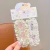 Lindas pegatinas de flequillo de dibujos animados para otoño e invierno, diademas de punto florales versátiles de estilo coreano con cierres de velcro, que exudan un ambiente sofisticado y elegante