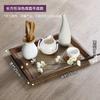 Bandeja de té pequeña de madera para remojo en seco, bandeja de té de estilo chino para el hogar, mesa de té de madera maciza antigua, bandeja zen