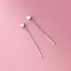 Nalan Plata S925 Corazón Estrella Cuadrado Mariposa Flor de Cuatro Hojas Alambre para Oreja Pendientes Simples de Longitud Media M03967