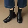 Botines gruesos de punta cuadrada para mujer, nuevo estilo otoño e invierno, botas de montar con cremallera y tacón grueso de 5 cm, botas de moda versátiles y elegantes para otoño e invierno