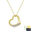 Nuevo collar de plata s925 con forma de corazón hueco, moderno y simple, colgante de tendencia europea y americana, cadena de clavícula de amor ligera, lujosa y elegante