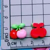 Mini Serie Cereza Roja Pasador de Pelo con Lazo Cuerda para el Cabello Pinza Crema de Uñas Pegamento Accesorios de Resina para Manualidades