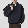 Sudadera Pesada de Felpa de Algodón Europeo Anyang para Hombre 385G Nuevo Estilo Otoño/Invierno 2026 Cálida con Media Cremallera y Cuello Alto Manga Larga