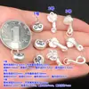 S999 Prata Pura Prata Lisa Pingente Ruyi Fecho Ornamento de Cristal Fio para Pulseira Colar Acessórios Artesanais DIY