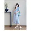 Gran Número de Vestidos de Maternidad Listos para el Verano 2025 Nueva Ropa de Maternidad Vestidos de Maternidad de Gasa de Longitud Media