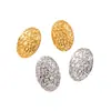 Pendientes Pendientes de Lujo Accesible Popular Retro Transfronterizos Acero Inoxidable Oro de 18 Quilates Acero de Titanio Chapado en Oro Textura en Relieve Rayas de Corazón