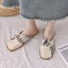 Estilo Chino Plano de Noche Estilo Francés Perezoso Slip-On Venta al por Mayor Nuevas Medias Zapatillas de Dedo Medio Estilo Francés Suave para Mujeres Verano