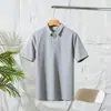 Item de luxo! Suave e agradável à pele! Camisa polo masculina de verão, cor sólida, versátil, casual, moda, gola dobrável, manga curta