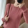 Suéter de punto trenzado para otoño e invierno, corte holgado de manga larga, suave y cómodo, anti-pilling, versátil, moderno, elegante como prenda exterior y una excelente capa base