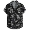 Camisa para Hombre de Estilo Nuevo Europeo y Americano Transfronteriza, Estampado Digital 3D, Versátil de Moda Casual de Manga Corta Tallas Grandes Ropa para Hombre