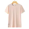 Nueva camiseta de seda de hielo de verano 2024 para pareja, hombres y mujeres, cuello redondo, secado rápido, transpirable, ligera, casual, deportiva, manga corta