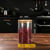 Recipientes de vidro herméticos de grau alimentício para uso doméstico, adequados para armazenar chá, grãos e lanches.; garrafas transparentes vazias para organizar e armazenar itens