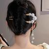 Horquilla de perla en forma de U (2024) para mujer, accesorio para el pelo con disco, accesorio para la cabeza