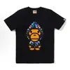 Suministro Mayorista Transfronterizo de Marca de Moda, Dropshipping de Comercio Exterior, Camiseta de Manga Corta Pesada Bape Cabeza de Mono Tiburón 230g 30