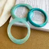 Pulsera Redonda de Resina con Degradado Azul Niebla para Mujer, Estilo Minimalista Moderno, Joyería de Estilo Vacacional de Nicho al por Mayor