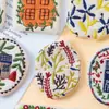 Novos Patches de Tecido Bordado de Algodão e Linho Estilo Coreano com Plantas e Flores para Roupas DIY, Acessórios de Cabelo, Acessórios de Bolsa/Acessórios de Broche