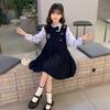 Traje de estilo británico para niñas nuevo mediano y grande ropa jk para niños estilo Chanel estilo universitario primavera y otoño traje de dos piezas