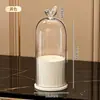 Caja giratoria de almacenamiento de cosméticos, organizador de escritorio a prueba de polvo para brochas de maquillaje, labiales, sombras de ojos, organizador de tocador