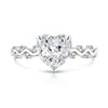 Transmisión en Vivo de Tiktok Artículo Más Vendido Lujo Accesible Anillo de Corazón con Corte Flor de Hielo de Piedra Preciosa de Color Incrustado con Anillo de Diamante de Alto Carbono Super Brillante Joyería