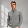 Nova blusa masculina plus size com gola alta, jaqueta com zíper, suéter masculino quente, cardigã de tricô casual para outono e inverno