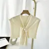 Chal de hombro para habitación con aire acondicionado de primavera y otoño, ropa exterior, camisa de celebridad de Internet, bufanda de lana tejida anudada de verano con falda para mujer