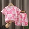 Roupa Infantil de Verão Conjunto de Íntimos Camiseta de Algodão Puro Infantil Meninos Meninas Bebê Bebê Manga Curta Shorts Macacão Peça Única Drop Shipping