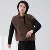 Chaleco unisex de talla grande, corte holgado, forrado de polar, atuendo para práctica de baile, conjunto casual diario para pareja de adultos