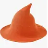 Chapéu de Mago de Fio de Algodão Mais Vendido no Exterior Chapéu de Halloween Chapéu de Bruxa Pontudo Feminino Outono e Inverno Chapéu Mágico Dobrável
