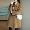 Abrigo de Lana Grueso de Largo Medio Nuevo de Otoño e Invierno Estilo Coreano Cálido Suelto Abrigo Pequeño que Reduce la Edad
