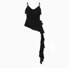 Camisola vintage con agujeros desgastados para mujer, verano, estilo rústico, nuevo, cintura irregular, volantes, costura, top