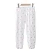 Calça de Gaze Infantil Verão Calça Estampada para Meninos e Meninas Calça Solta para Casa Calça Anti-Mosquito Algodão Puro para Meninos