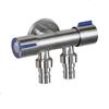 Válvula angular de acero inoxidable de tres vías, una entrada y dos salidas, válvula 304, una entrada y dos salidas, con interruptor doble, separador de agua para inodoro de doble salida.