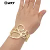 Wt-B716 Nuevo Diseño Geométrico Circular Único Pulsera Abierta de Latón, Accesorio Decorativo para Mujer de Exportación Más Vendido