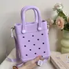Bolso de Mano para Mujer 2024 Bolso de Agujeros Eva Bolso de Mano Portátil para Viajar Bolso de Agujeros Almacenamiento Bolso Cuadrado Pequeño