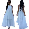 L0110 Aliexpress Amazon Moda de Verano para Mujeres Europeas y Americanas Vestido Sexy Plisado