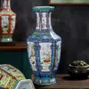 Adornos Decorativos Bogu Estante Bogu de Jingdezhen Porche de Flores Coloridas Sala de Estar Cerámica Cerámica Cerámica Esmalte Arreglo Floral Chino Seco