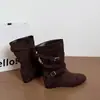 Persona baja que aumenta altura estilo coreano hebilla retro botines cortos mujer 2026 Otoño Invierno nuevos botines ajustados de temperamento botines de moda