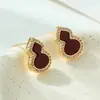 Pendientes de Tachuela de Calabaza Roja de Diseño Original Panel de Piedra de Circonio Microincrustada Aleación de Cobre Exquisitos Pendientes para Mujer de Plata S925