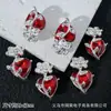 Colgante de Corazón con Flor de Rosa Entrelazada Estilo Gótico Pulsera de Cuentas DIY Collar Pendientes Accesorios de Joyería de Aleación