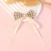 Tecido Xadrez Casual Acessórios de Cabelo com Pérolas Novo Laço Feito à Mão Material para DIY Brinquedo de Pelúcia Acessórios de Joia