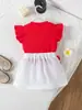 Conjunto de 2 Piezas para Bebé Niña de 0-3 Años Estilo Europeo y Americano, Top sin Mangas de Tirantes de Verano Estilo Europeo y Americano, Falda de Color Liso con Lazo, Adorno