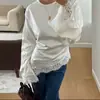 Comercio Exterior 2026 Primavera Nueva Moda Femenina Estilo Europeo y Americano Casual Holgada Manga Larga Color Sólido Encaje Retazos Camisa