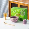 Tigela Japonesa de Matcha Transfronteiriça com Bico Ferramenta Conjunto de Caixa de Presente de Matcha Caixa Colorida 100 Peças Cerâmica Verde Nova Coração