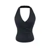 Chaleco deportivo para mujer con almohadillas en el pecho, ropa interior para entrenamiento de running a prueba de impactos de verano 2026, top de cuello halter con hermoso diseño en la espalda, moderno
